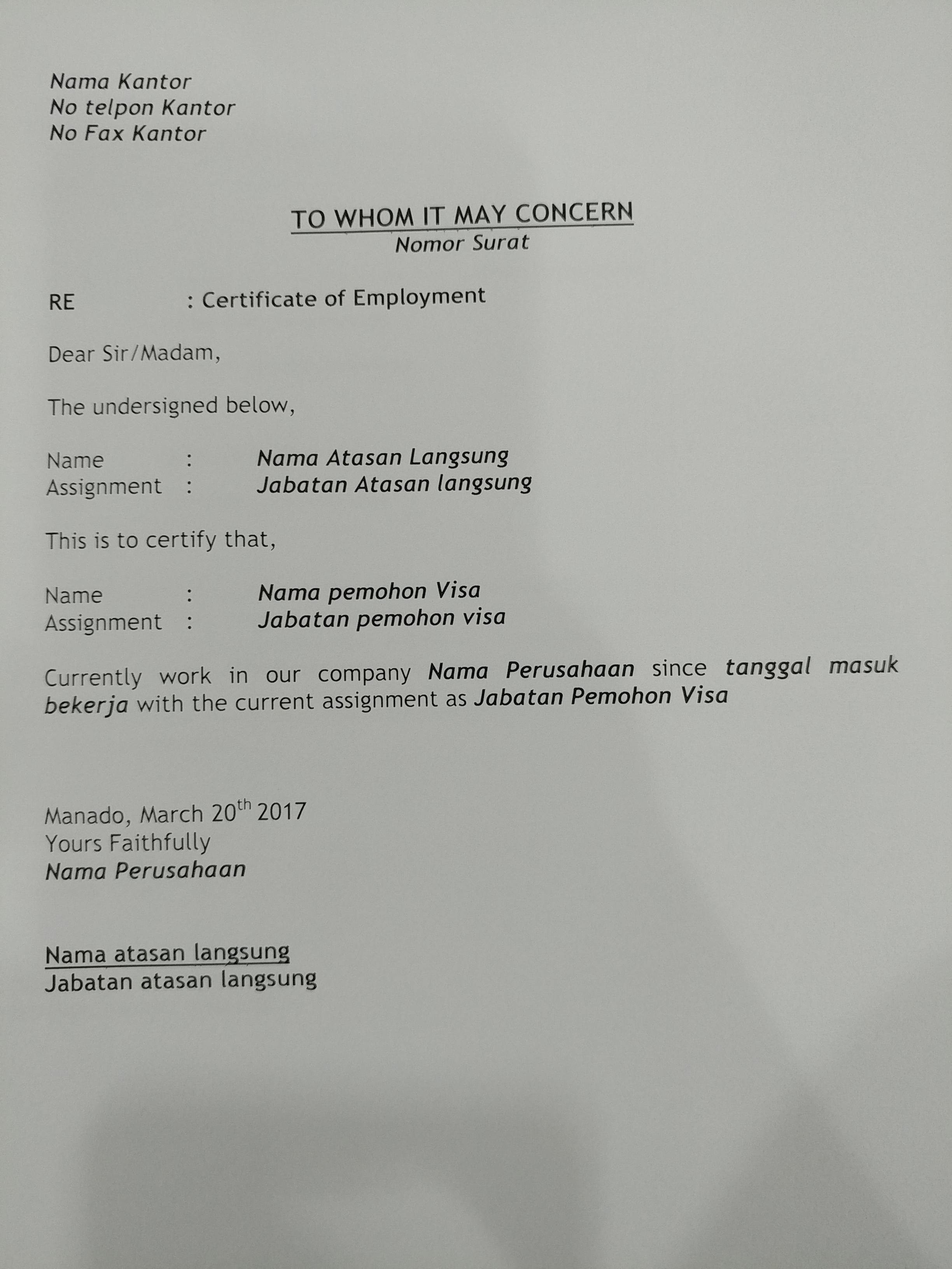 Mengajukan surat permohonan referensi bank kepada bankaltimtara · tidak termasuk dalam daftar hitam bank indonesia · merupakan nasabah giro, deposito dan tabungan . Contoh Surat Referensi Bank Untuk Visa Barisan Contoh