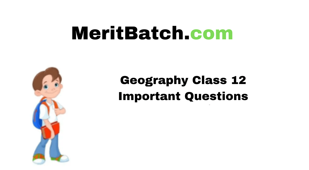 Geography Class 12 Important Questions Merit Batch