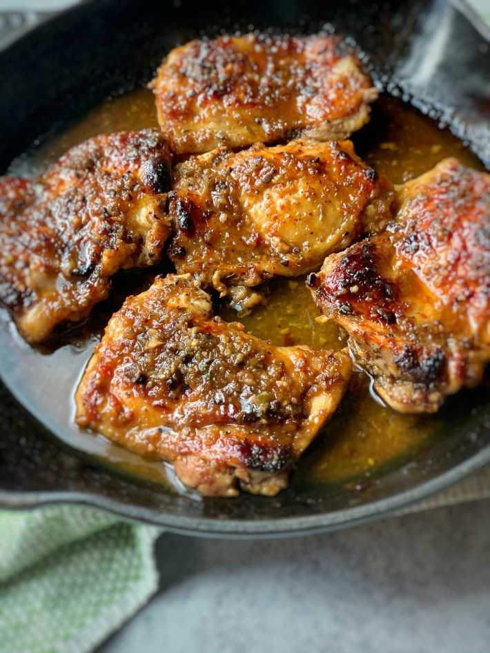 Skillet Jerk Chicken Thighs Metemgee