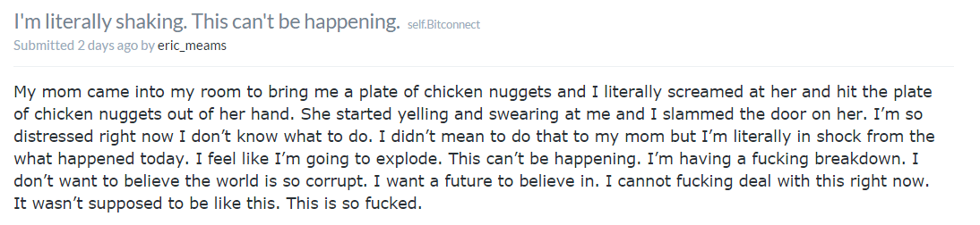 Families left penniless in Bitconnect crash after Bitcoin 'bloodbath