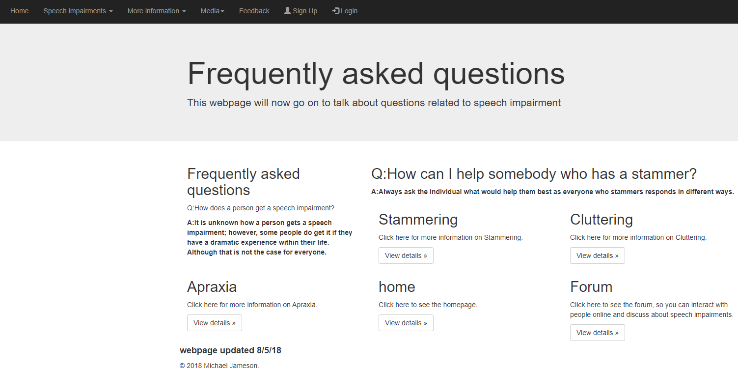 A Frequently asked questions page.