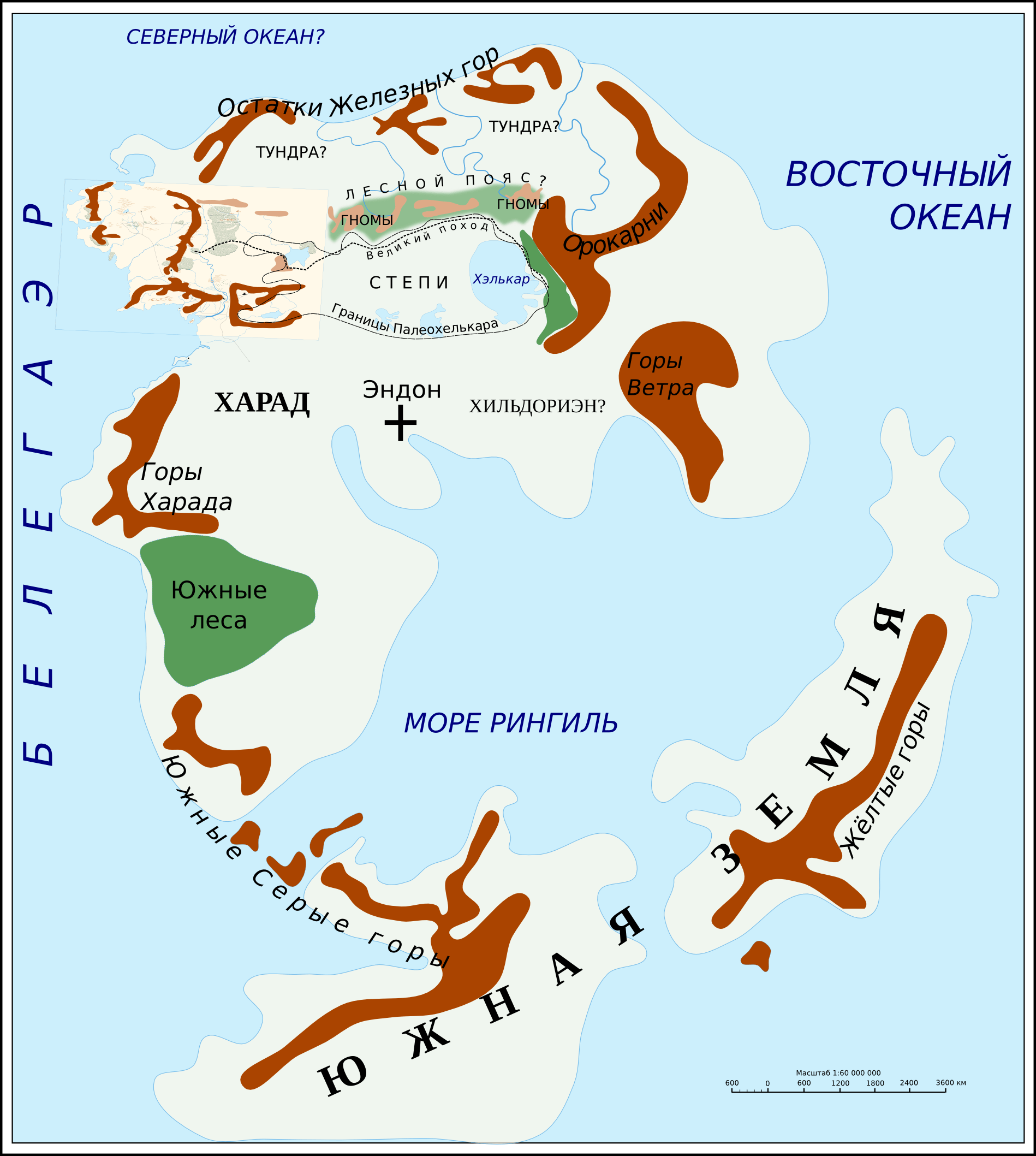 Карта Востока и Юга Средиземья | Михаил Минц
