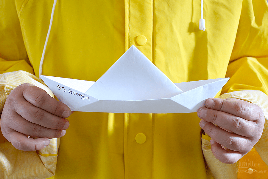 Here's how to put a paper boat together. How To Make Georgie S Paper Boat From It Michelle S Party Plan It