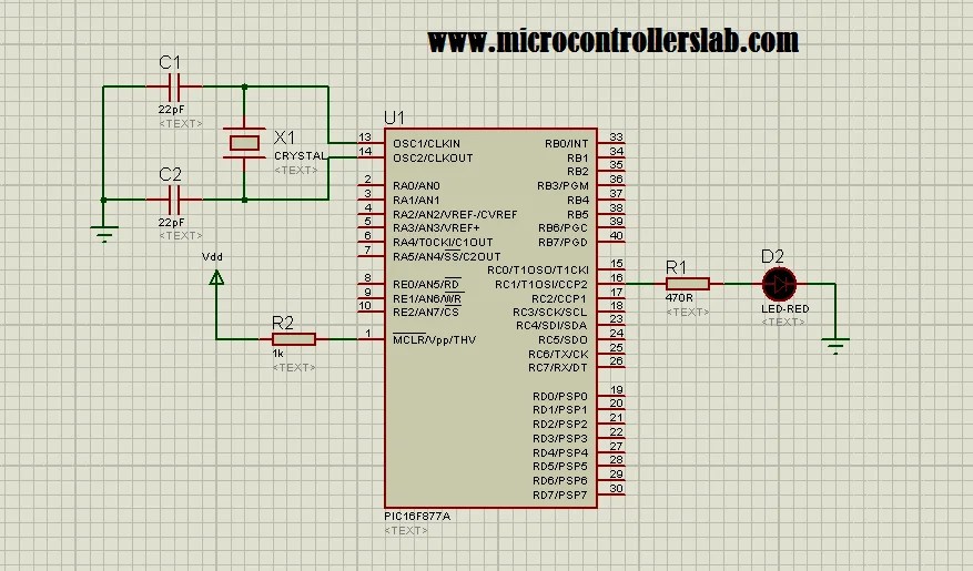 LED BLINKING WITH PIC16f877A MICROCONTROLLER Microcontrollers Lab