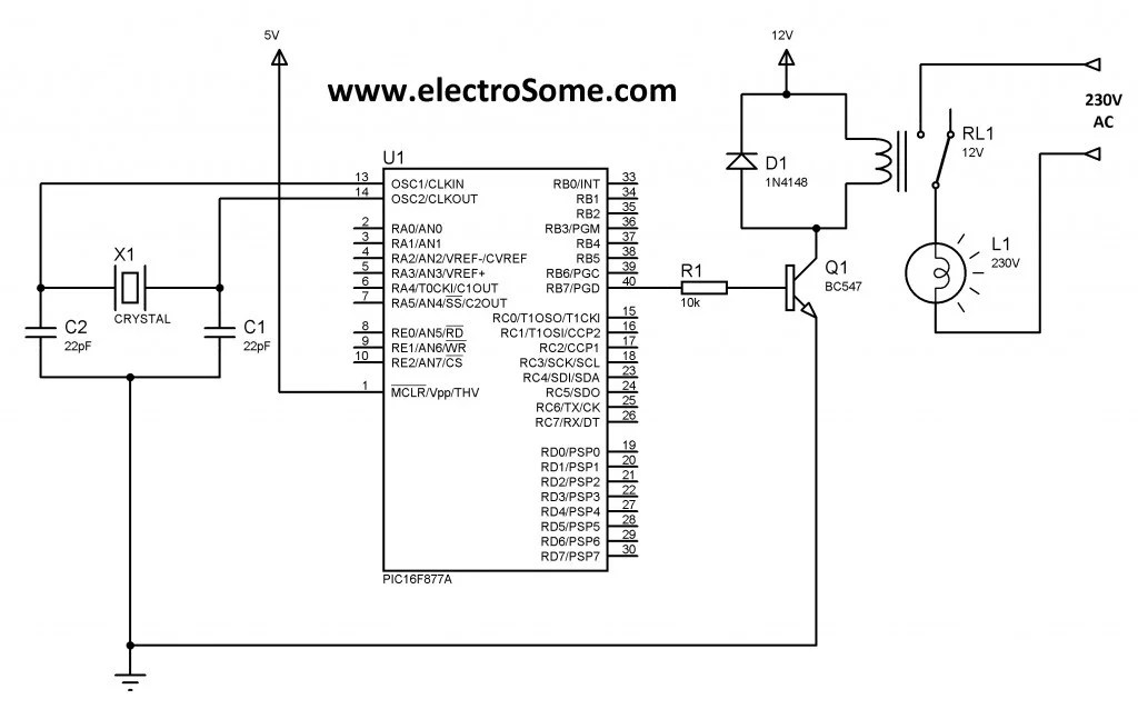 Electromechanical Relays interfacing circuits with microcontroller