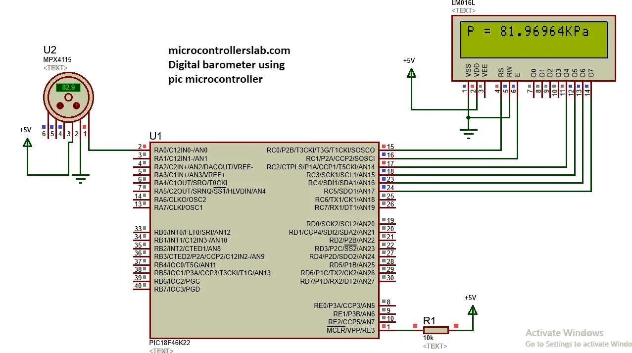 pressure sensor interfacing with pic microcontroller Digital Barometer