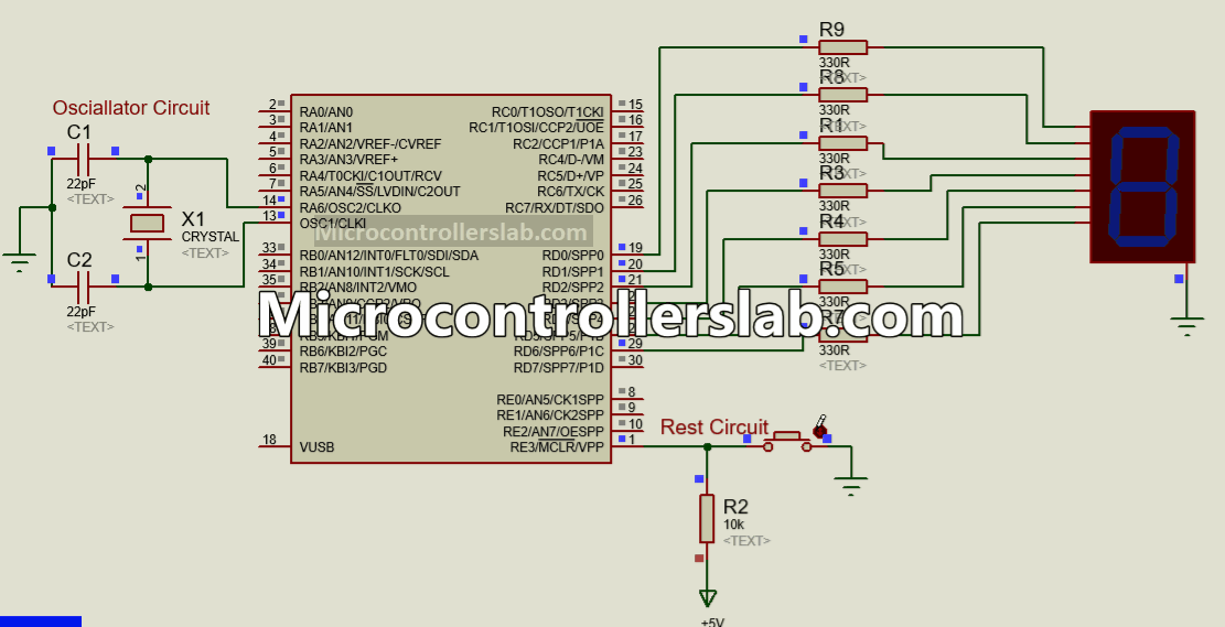 7 Segment Display Interfacing with Pic Microcontroller - Examples