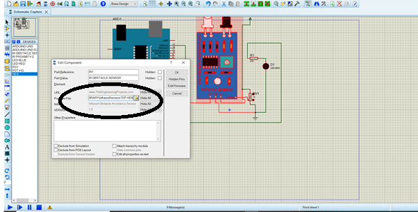 How to get infrared sensor library for proteus