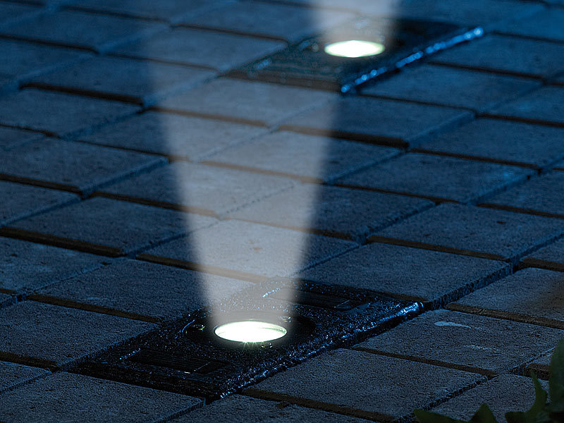 Die pragmatische, einfache lösung für das problem mit dem nachglimmen der leuchten ohne strom, ist die grundlast wegzukonsumieren. Lunartec Solar-Pflasterstein mit LED-Strahler