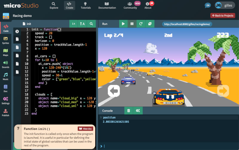 Contribute to ppb/pursuedpybear development by creating an account on github. Microstudio Learn Programming Create Games