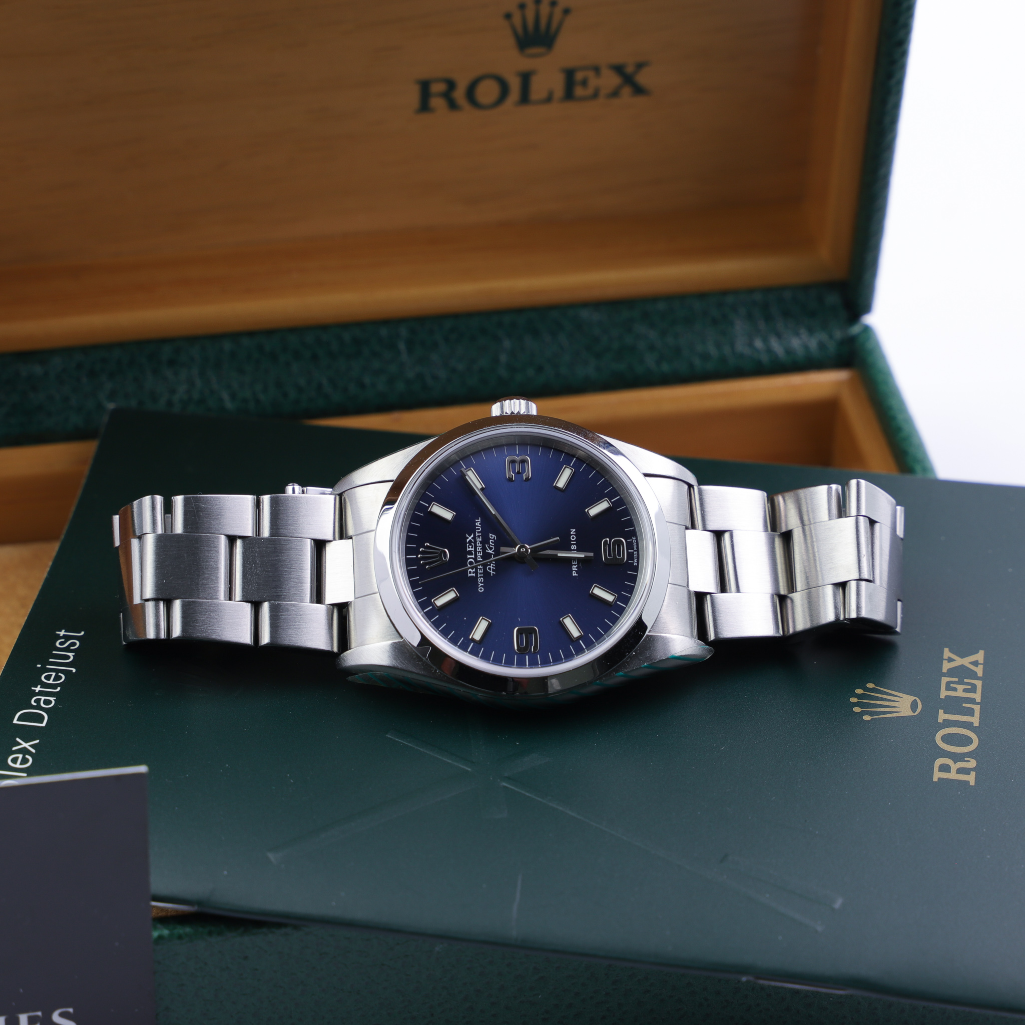 Rolex Air King 14000m Blue Dial Fullset P Serial Millenary Watches