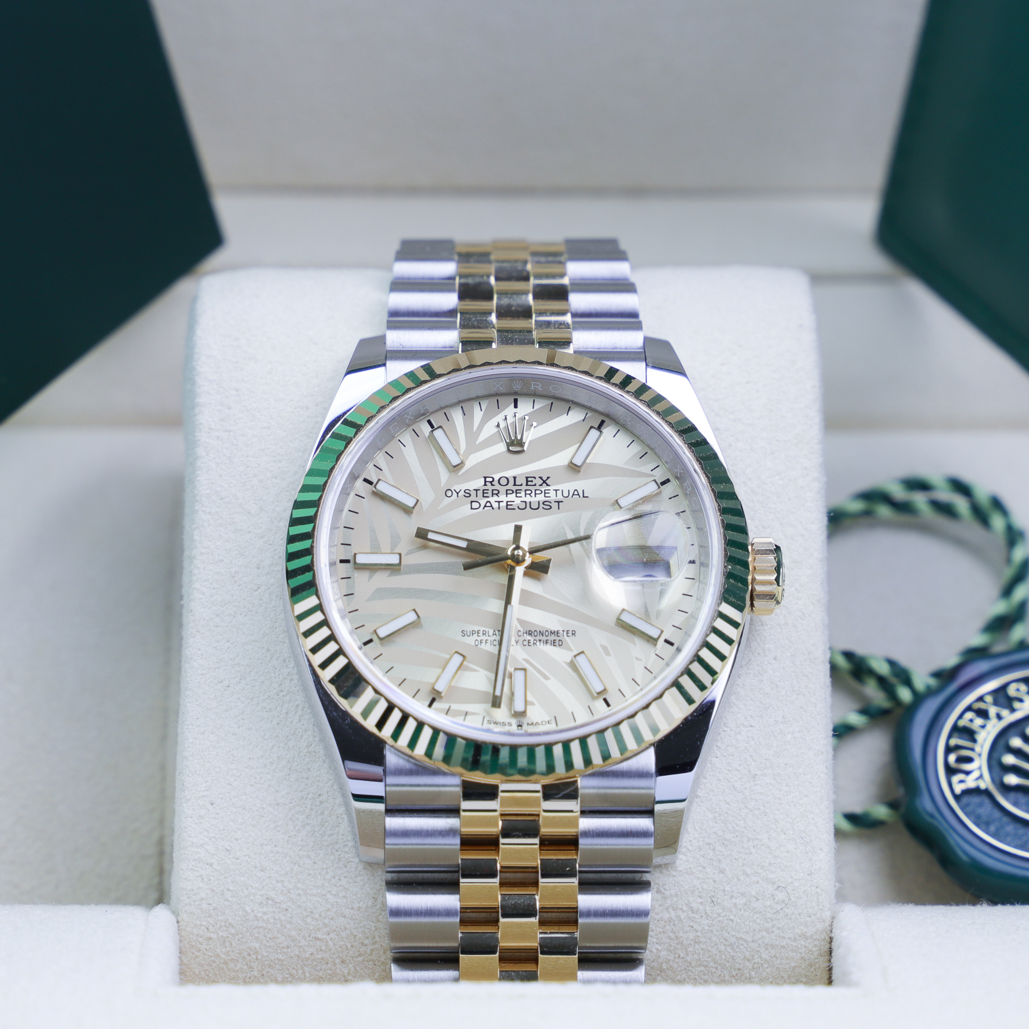Rolex Datejust 36 126233 Champagne Palm Motif Dial New 2021 Millenary Watches
