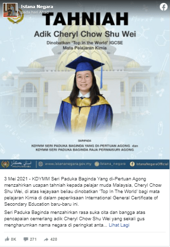 We empower and inspire them to reach for excellence and to become independent global learners. Mengalahkan Hampir Sejuta Pelajar Lain Remaja Ini Dinobat Top In The World Subjek Kimia Mimbar Raudhah