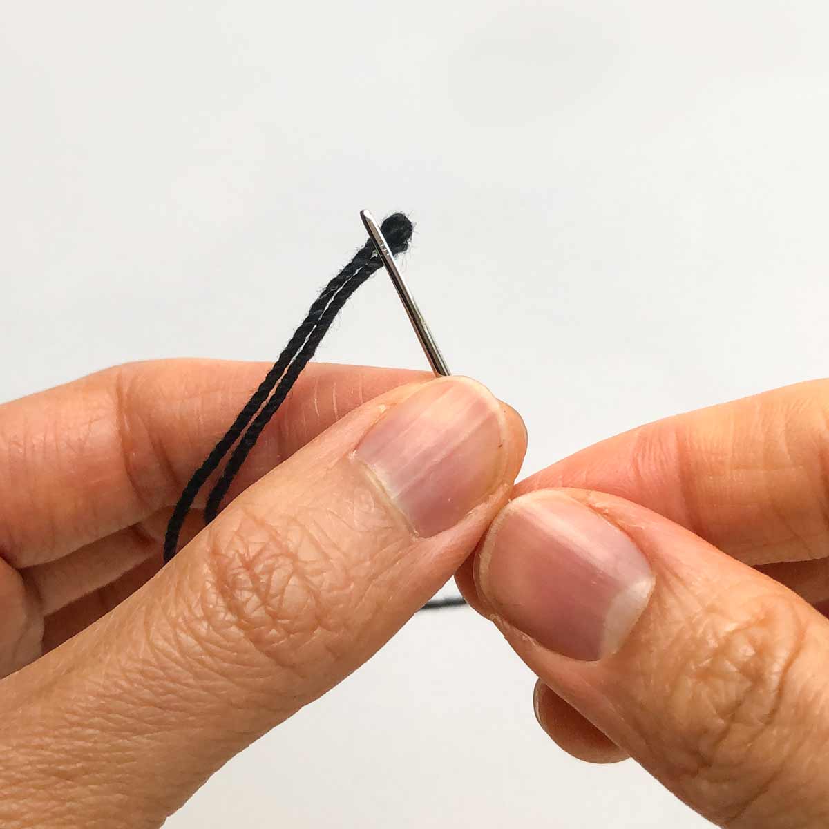 Threaded Needle with Loop and Pinch Method