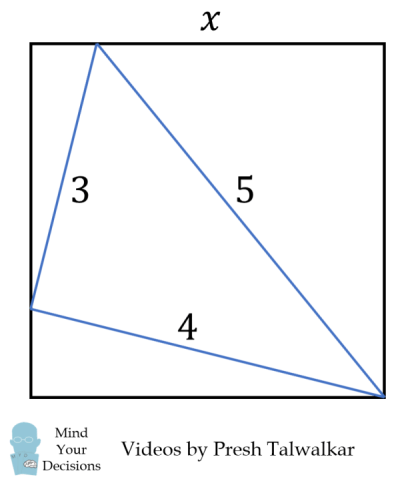 A perfect square is a number, but it can also be explained using an actual square. What Is The Square S Side Length Mind Your Decisions