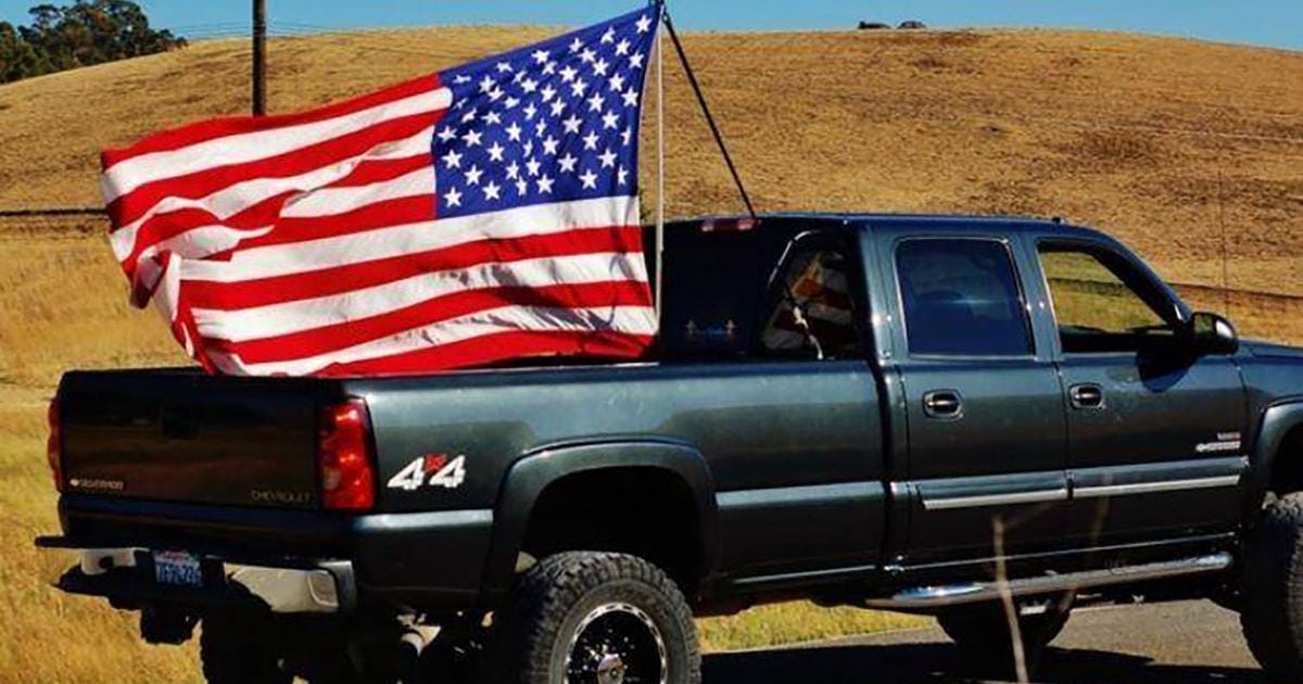 Was 'disturbed' to see 'dozens of american flags' on pickup trucks . What To The Negro Is Old Glory On A Pickup Truck By Rann Miller Chocolate Nuisance Medium