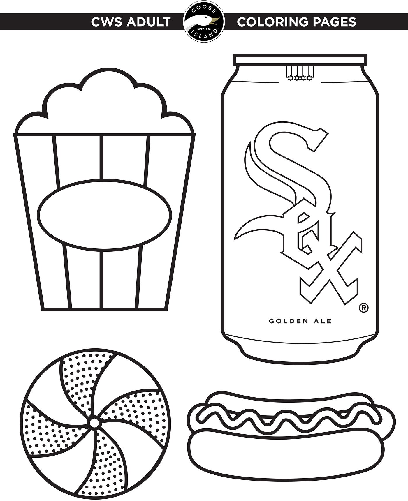 white sox adult coloring pages presented by goose island beer co by chicago white sox inside the white sox