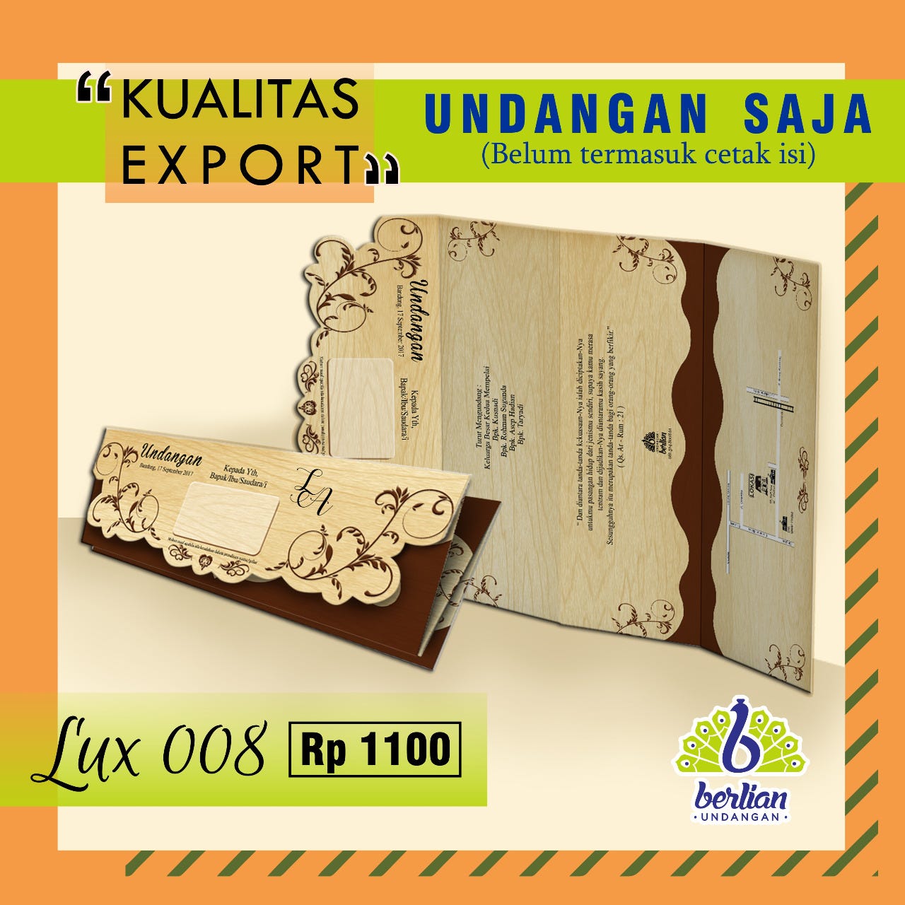 Biasanya, ayat yang dikutip adalah surat ar rum ayat 21 tentang hakikat berpasangan. Tips Memilih Contoh Undangan Pernikahan By Digital Marketing Berlian Invitation Medium