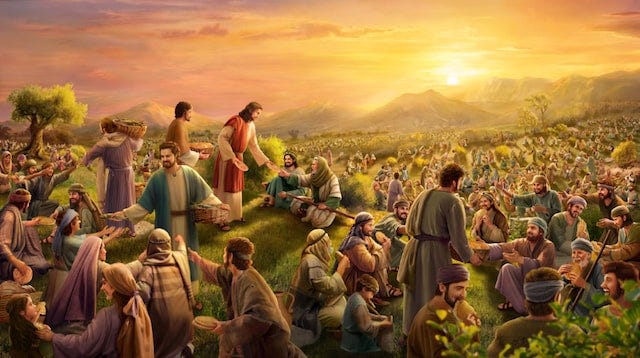 Yesus memberi makan 5.000 orang. Samuel Prakoso Medium