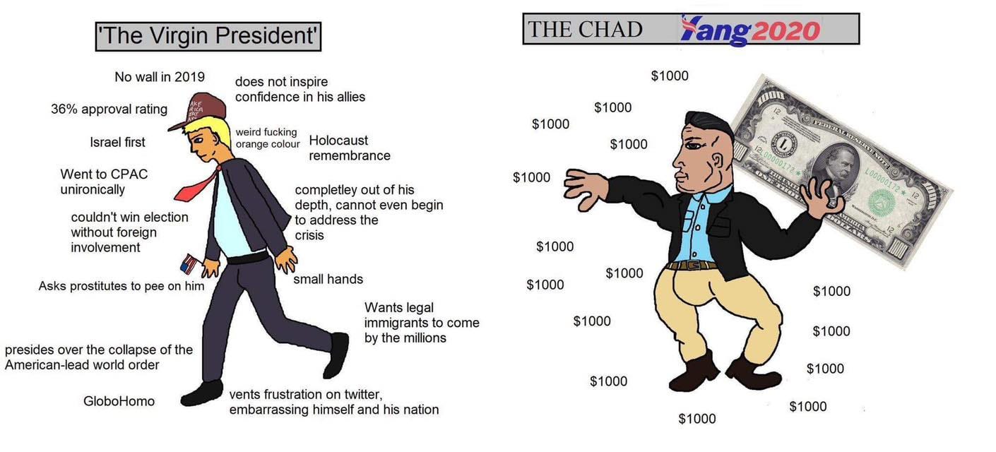 Use this customizable virgin vs chad meme template page as a starting point for your content. Andrew Yang, The King Of All Memes (â€˜Escape From Plan Aâ€™ Ep. 76)