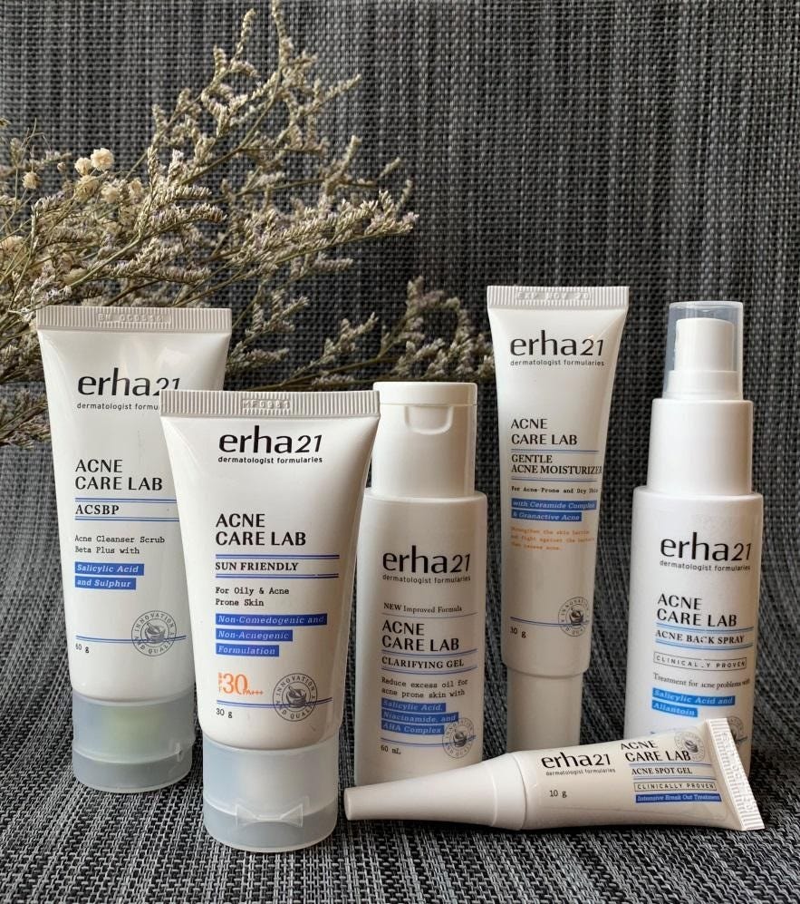 Rangkaian perawatan menghilangkan bekas jerawat · acne peeling/bha peeling, untuk mengangkat sel kulit mati dan membantu pemberantasan jerawat . Atasi Jerawat Dengan Erha Acne Care Lab Series By Muthi Amila Thread By Zalora 1 Komunitas Fashion Di Indonesia