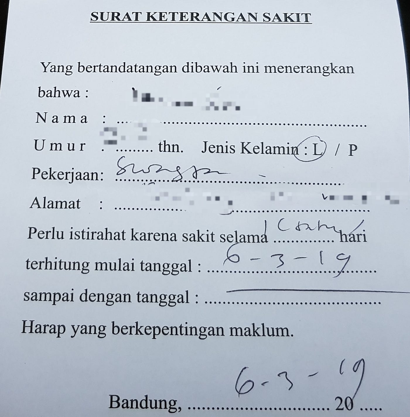 Cara Membuat Surat Keterangan Sakit Untuk Kerja