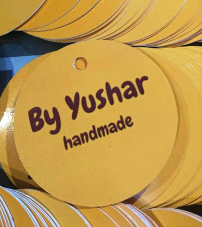 HangTag Distro Tebal Glossy Model Bulat diameter 5 cm - Mirror Adv