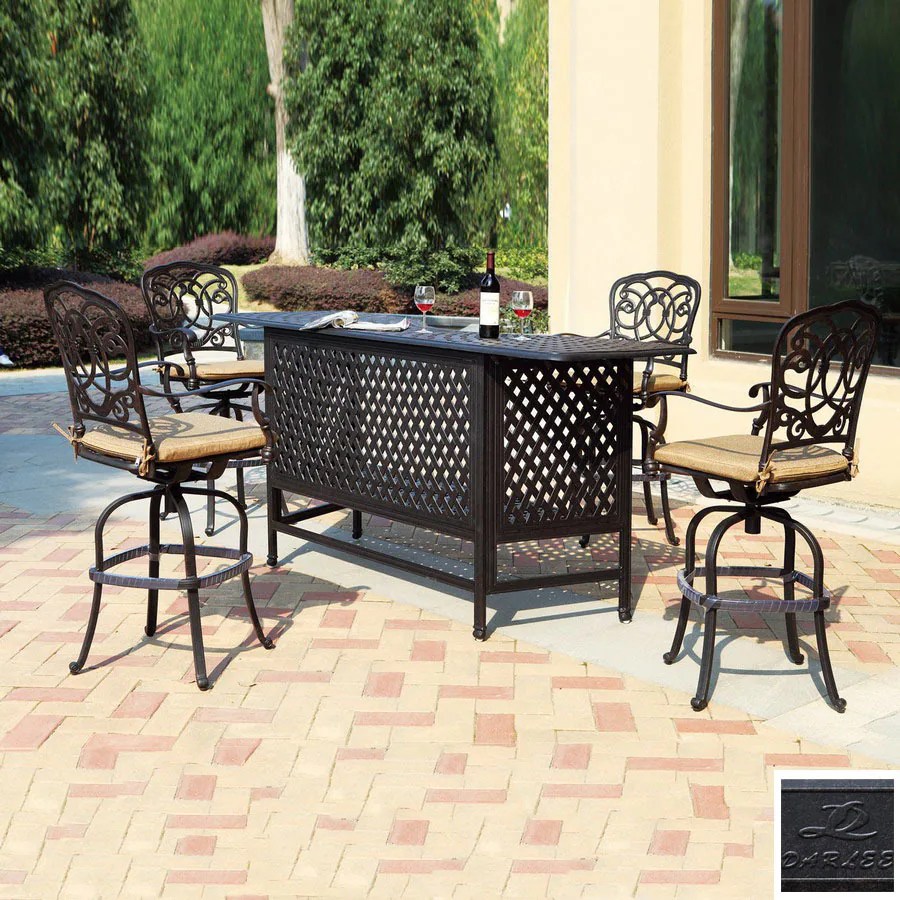 Bistro (266) bar height (225) end (19) ottoman (9) coffee (7) fire table (7) balcony (6) area rug (5) chaise lounge (4) rocking (4) cooler cabinet (3) fire pit (3. Darlee 5-Piece Florence Cushioned Cast Aluminum Patio Bar
