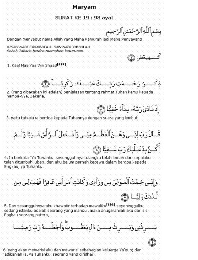 surat thaha ayat 1 5 arab latin surat yunus ayat 40 41 bahasa indonesia terjemah arti surat ali imran ayat 26 27 terjemahan tafsir surat al mukminun ayat 12 14 isi kandungan surat ath thalaq ayat 2 3 makna surat al fatihah. Surat Maryam 1 11 Dan Artinya Contoh Seputar Surat
