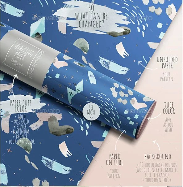 Free Wrapping Paper Mockup 40+ Diversified list of PSD