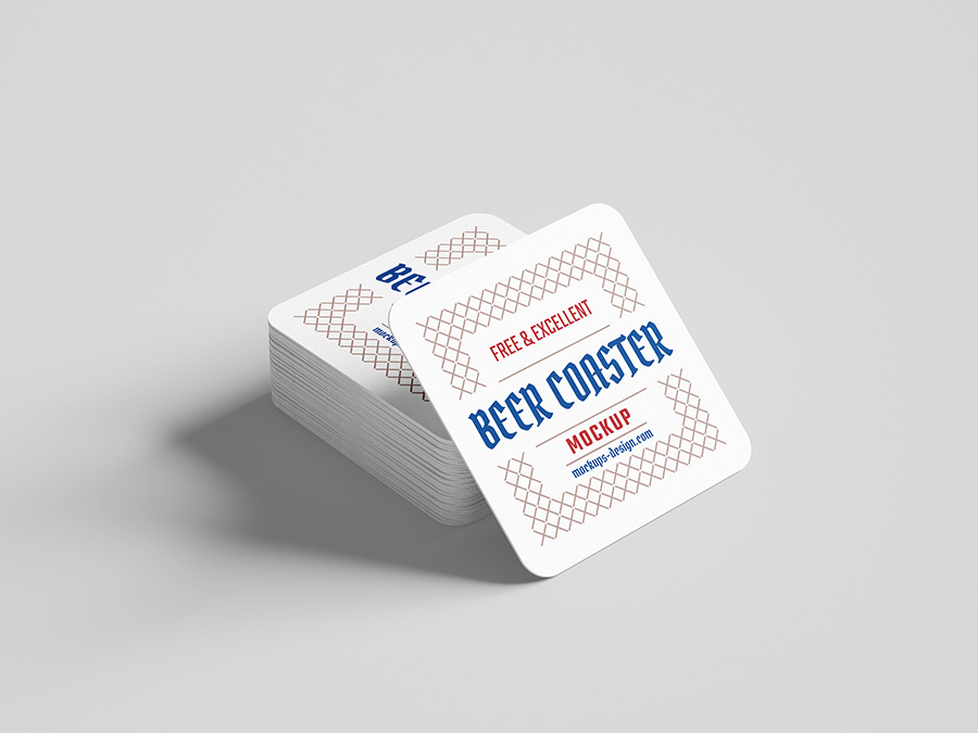 Mockup is easy to download and use. Free Square Beer Coaster Mockup Mockups Design