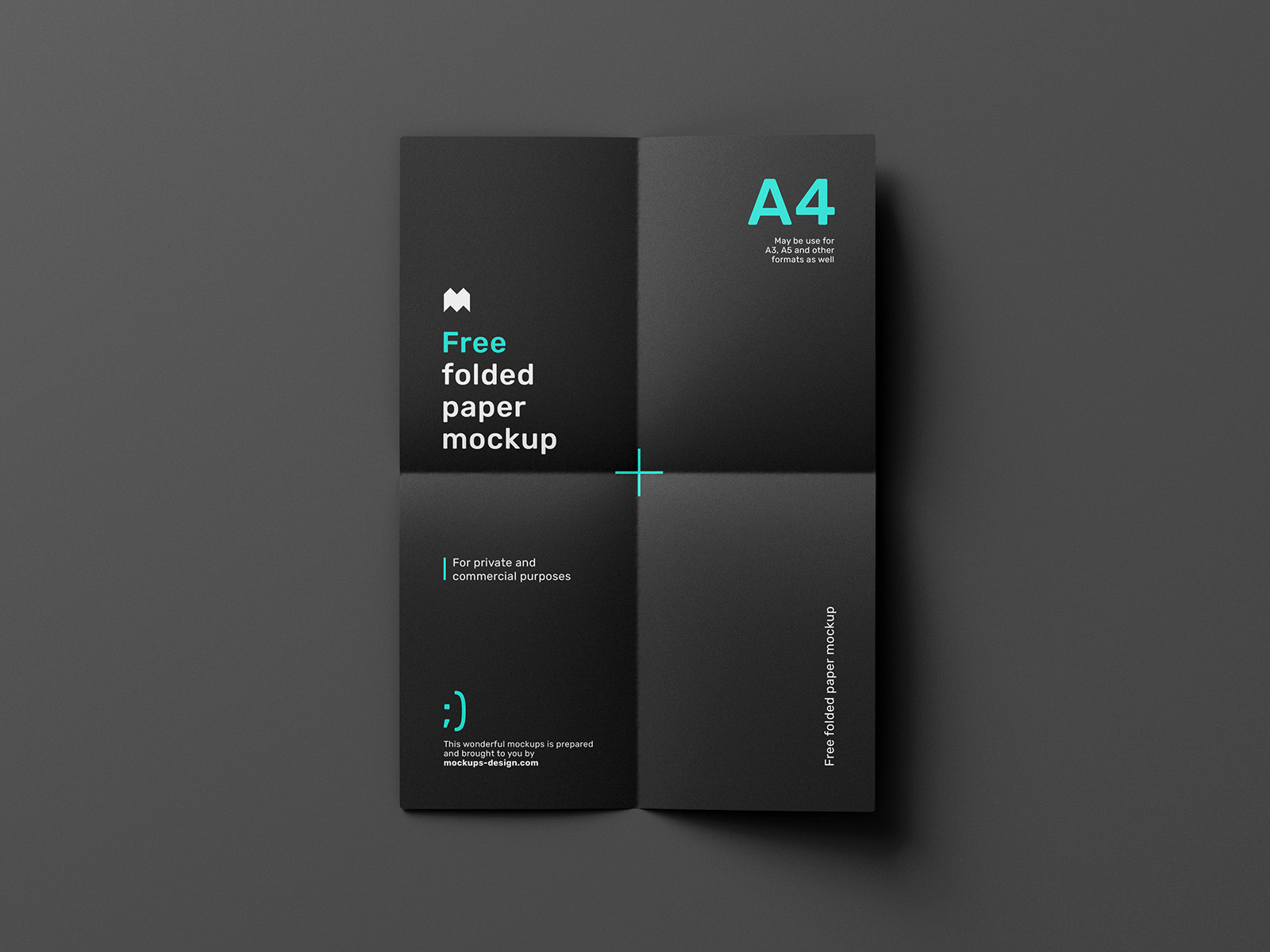 A simple, rendered mockup of an open a4 magazine and a magazine cover. Free Folded Paper Mockup Mockups Design