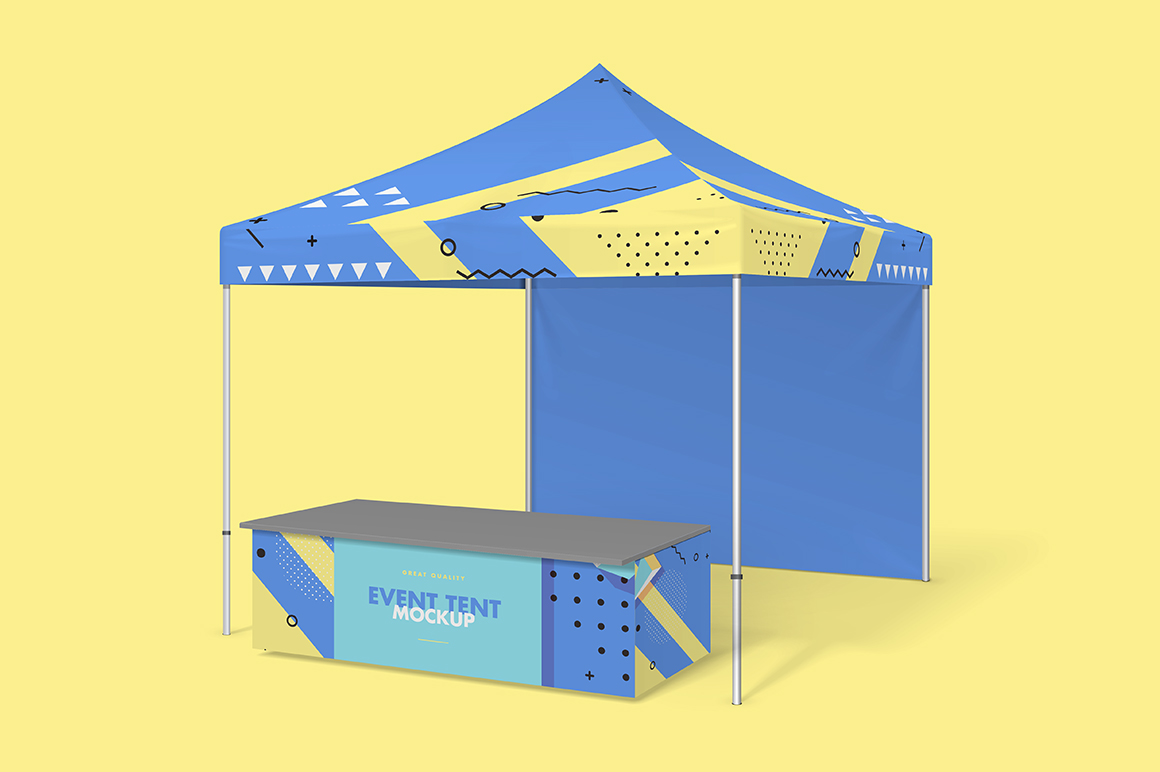 Free display tent mockup (psd). Event Tent Mockup Mockupslib