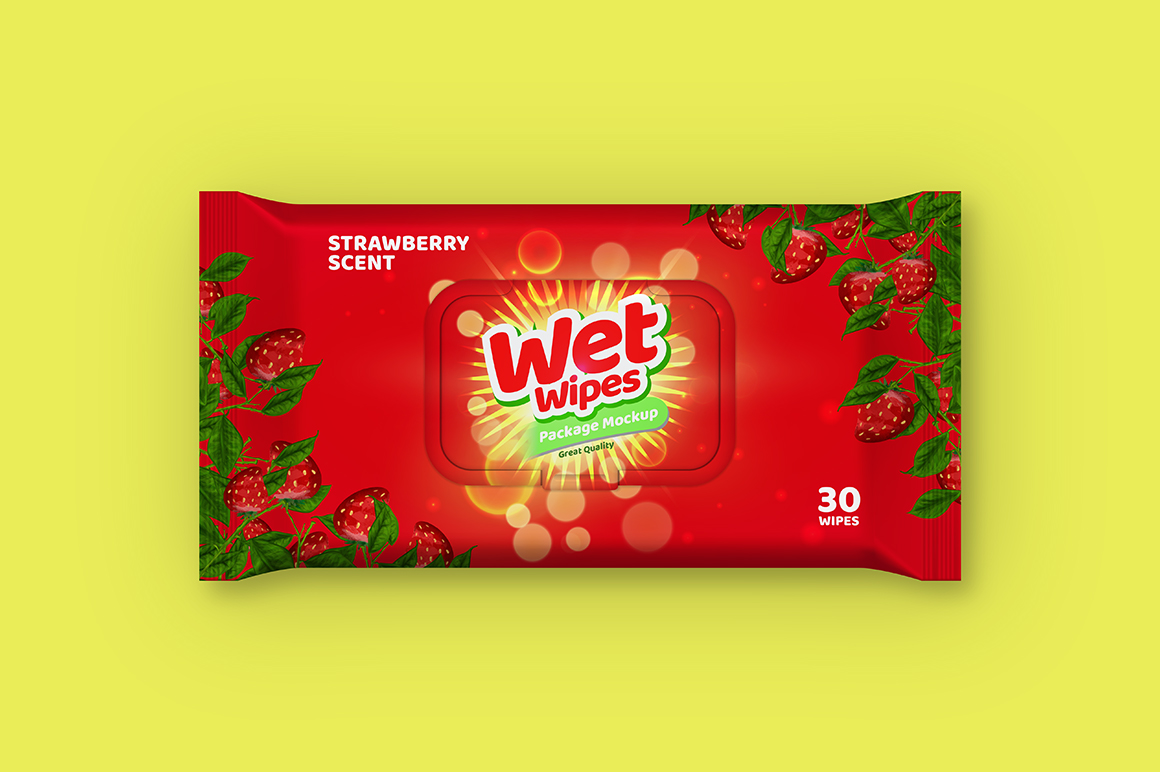 Die beiden eileiter, in der medizin auch als tuba uterina bekannt, sind aus muskeln bestehende schlauchförmige hohlorgane. Wet Wipes Packaging Mockup Mockupslib