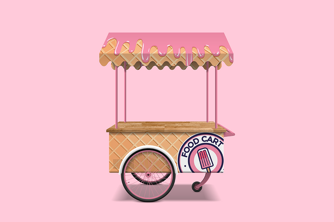 You can customize the truck by inserting your logos . Street Food Cart Mockup Mockupslib