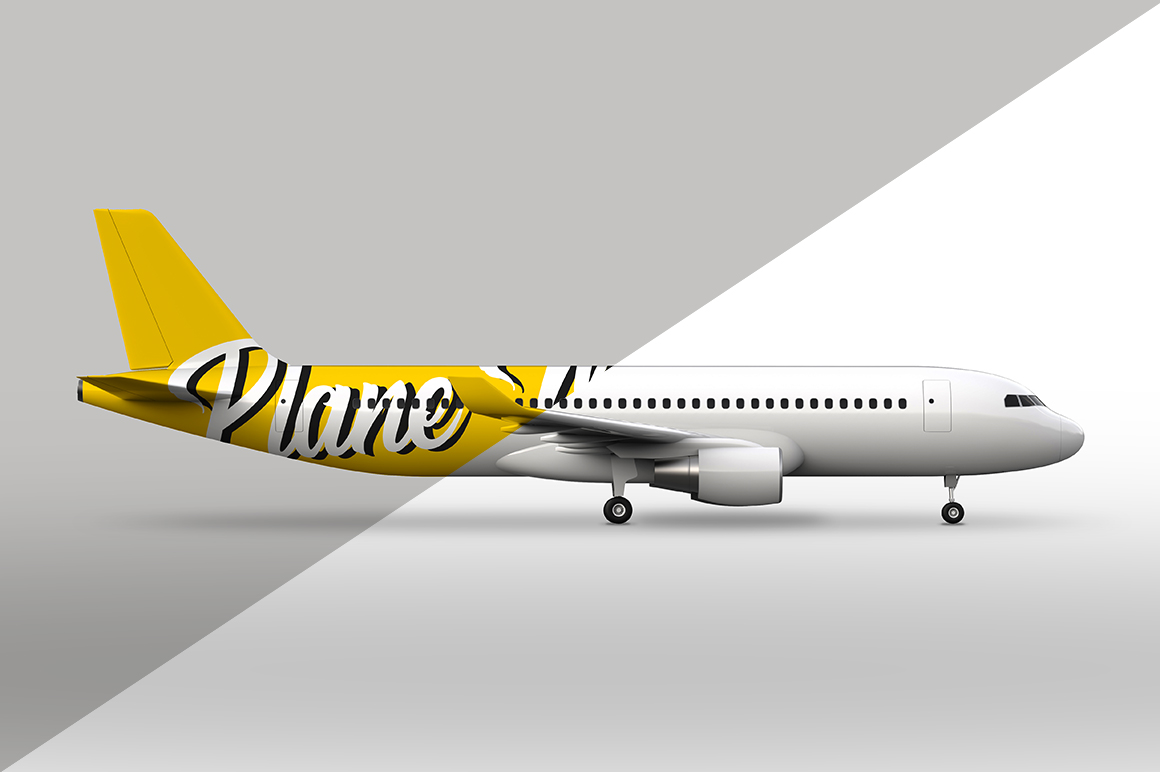 Most airliners can also be rolled from side to side by using the spoilers. Airplane Side View Mockup Mockupslib