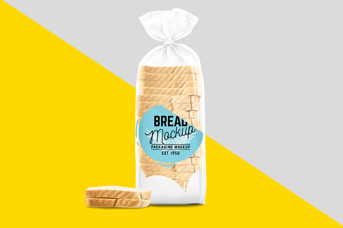 Free glossy transparent bread package mockup. Bread Packaging Mockup Normal And Integral Mockupslib