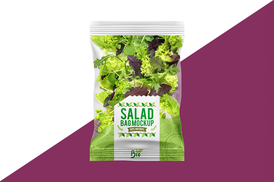 This is the perfect psd file for you. Salad Plastic Bag Mockup Mockupslib