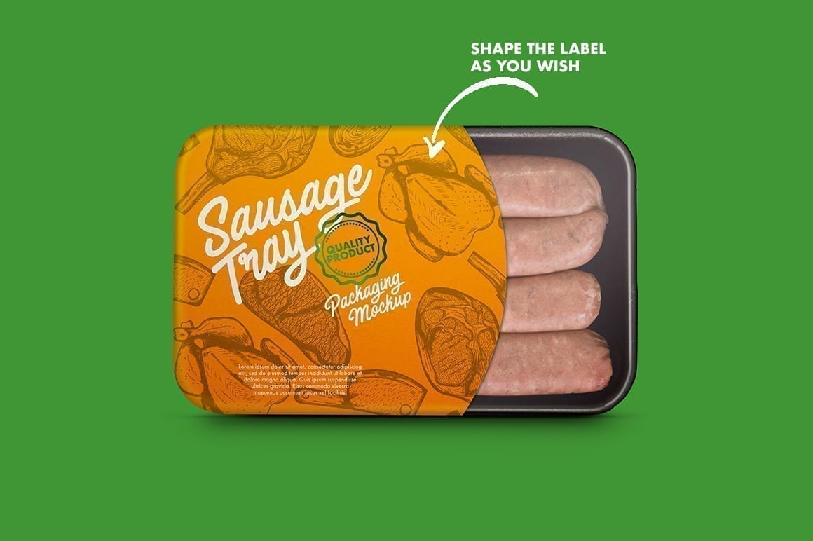 Use them in commercial designs under lifetime, . Plastic Tray With Sausages Mockup Mockupslib