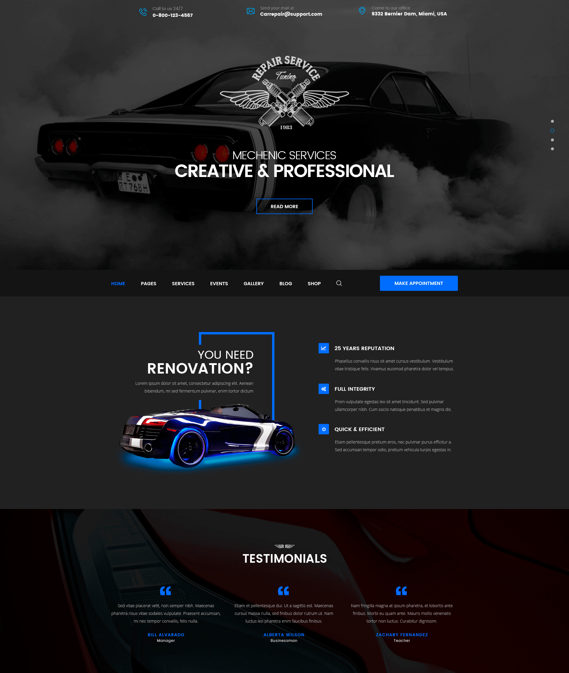 It works great with all page builders and it's perfect for blogs, small business, . Car Repair - Auto Repair WordPress Theme | Modern Web Templates