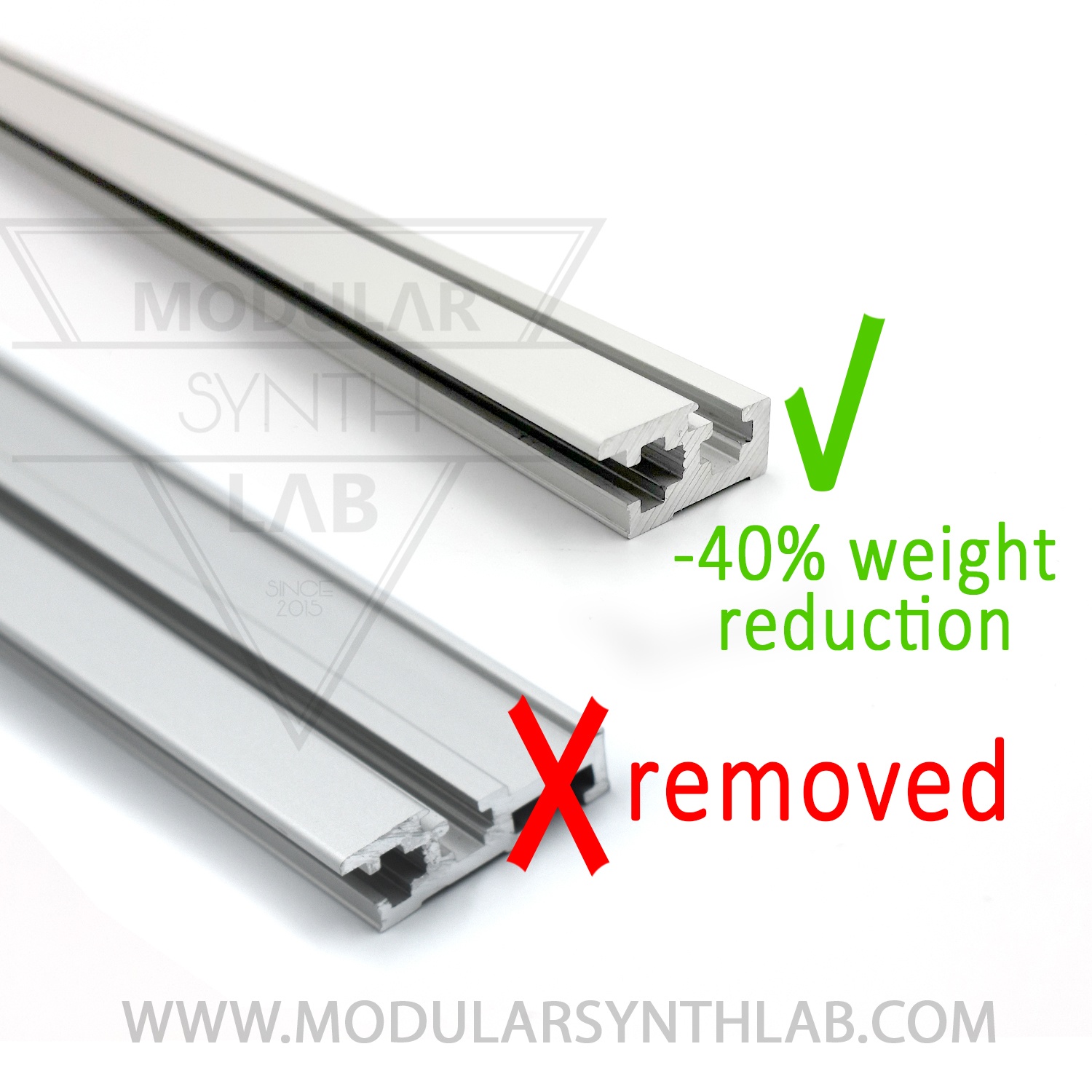 Lightweight Eurorack Rail, 84196HP ModularSynthLab