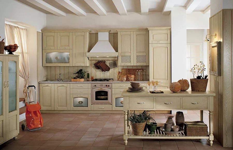 Il piano cottura a muro un'isola indipendente con lavandino che diventa un ponte con la zona living Cucina Rustica: 30 Meravigliose Idee di Arredamento