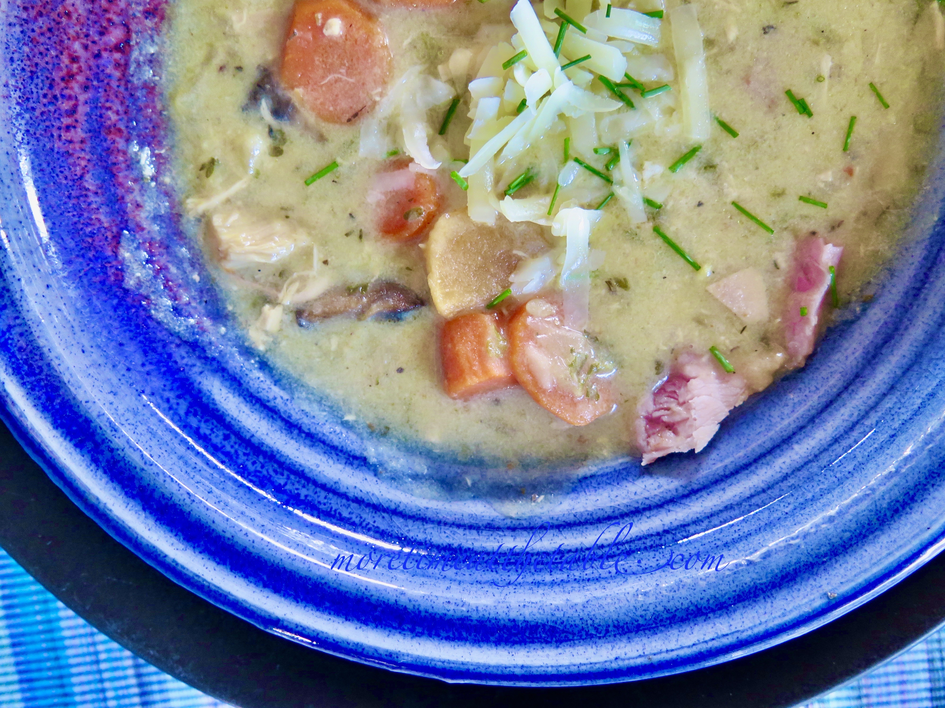 Cheesy Ham and Turkey Chowder More Time at the Table