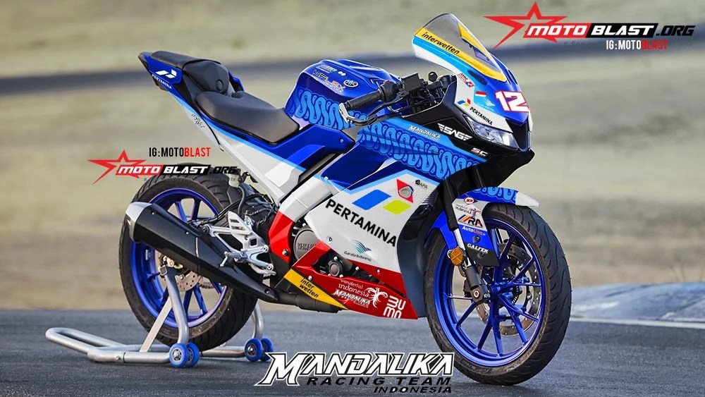 Modif striping Yamaha R15 v3 Mandalika racing team - MOTOBLAST