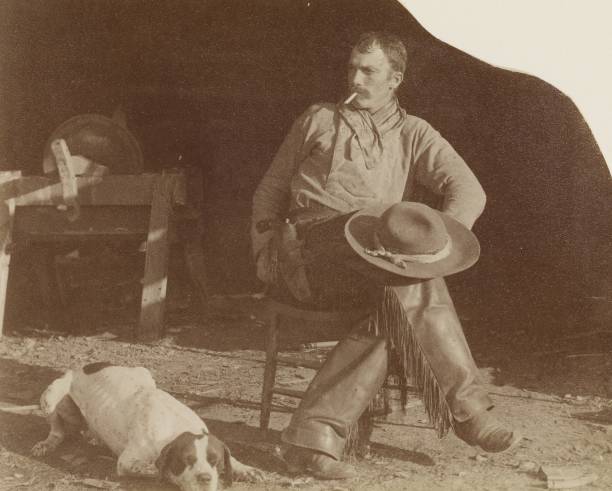 Cowboy at the B-T Ranch, Missouri Territory, Thomas Eakins (American, 1844 - 1916), 1887, Albumen silver print, 8.7 x 11.3 cm (3 7/16 x 4 7/16 in.) (Photo by: Sepia Times/Universal Images Group via Getty Images)