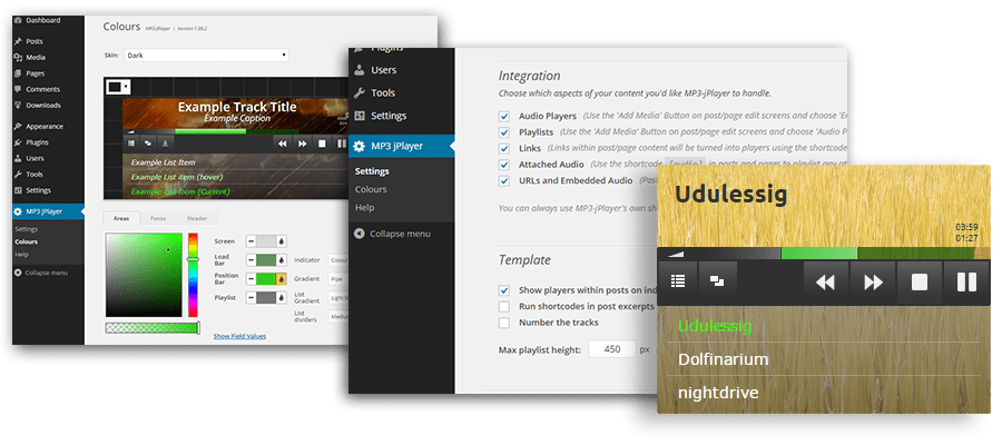 Cover album besides the audio widget . Wordpress Html5 Audio Player Plugin Mp3 Jplayer