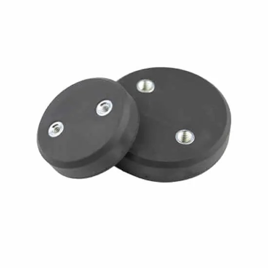 Rubber Coated Magnets W 2 Internal Threads