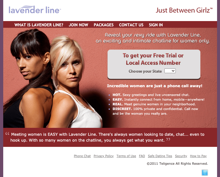Black offers a 30 minute free trial to every new caller within the united states. Lavender Line Mr Chat Line