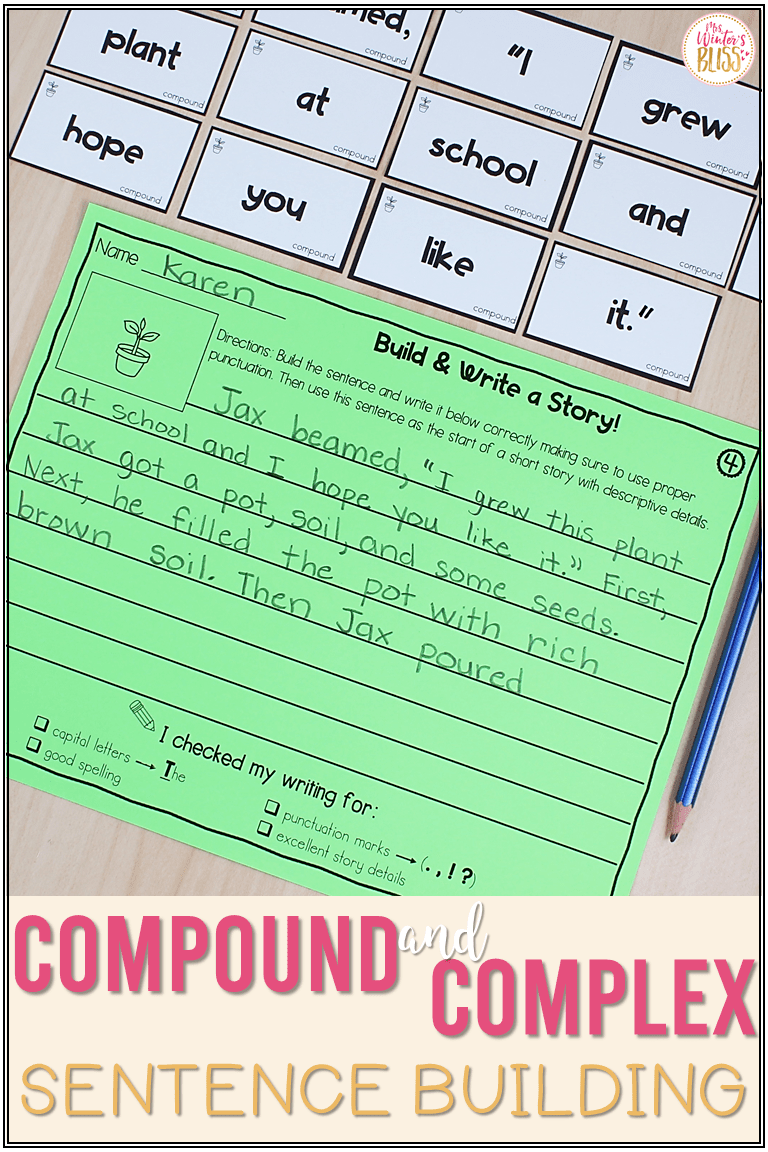 Compound & Complex Sentence Building Activities YEARLONG BUNDLE Mrs