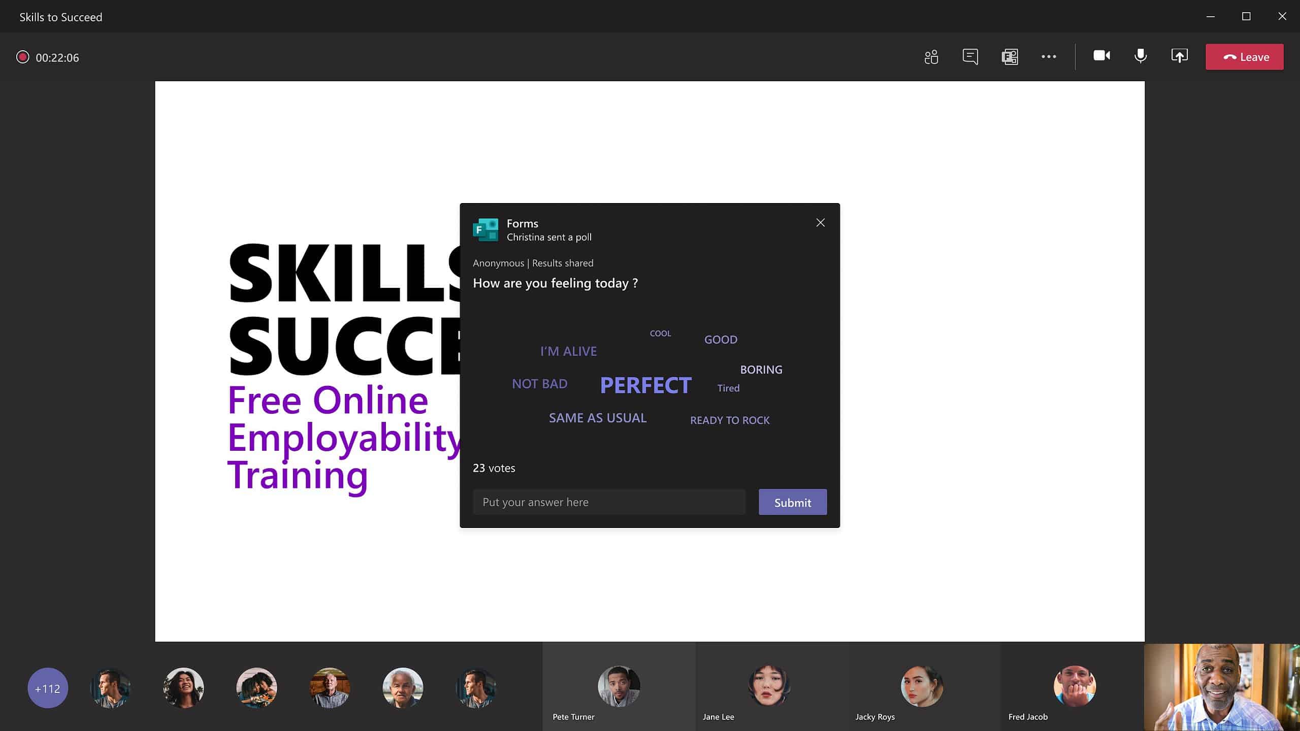 Use this question type in the classroom, meetings or training to show the answers . Microsoft Teams Form Polls Gets New Word Cloud Feature Mspoweruser